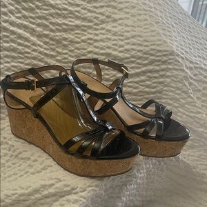 Kate Spade Elegant Black Wedge Sandals